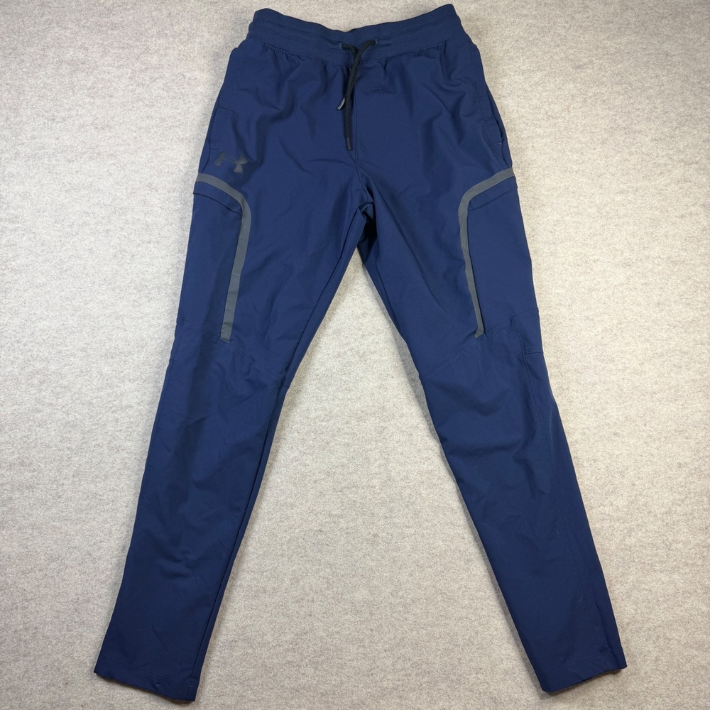 Under Armour Unstoppable Cargo Pants Mens Medium Navy Blue Tapered Joggers